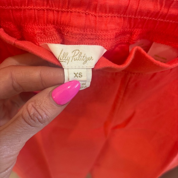 Lilly Pulitzer Linen Pants - Coral XS - Picture 2 of 3